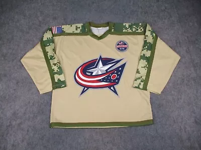 Columbus Blue Jackets Jersey Mens Small Camo NHL Military Appreciation Night CBJ • $44.99