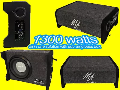 10 Inch Powered Ported Enclosures Subwoofer Box 1300w Design To Smaller Spaces • $190.35