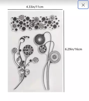 Flower Designs Border Clear Stamps Stamping Texture Card Clay FAST Free Ship • $8.39