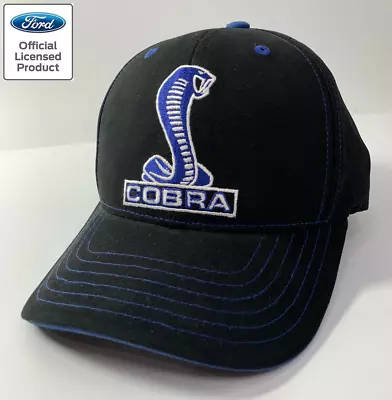 Shelby Cobra Mustang Hat / Cap - Black W/ Blue & White Snake Logo / Emblem • $19.99