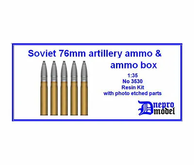 Dnepromodel 1/35 WWII Soviet 76mm Artillery Ammo & Ammo Box • $34