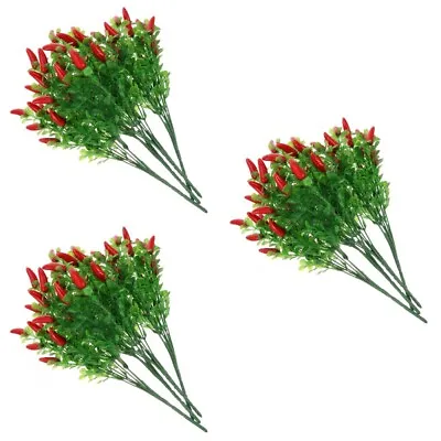 £61.68 • Buy  12 Pcs Artificial Pepper Plastic Peppermint Plant Red Peppers