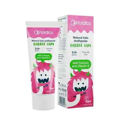 Nordics Kids Bubble Gum Natural Anti-caries Toothpaste Fluoride Free • £3.50