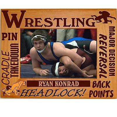 Personalized Wrestling Engraved Picture Frames 4x6 5x7 8x10 Custom Youth Team • $15