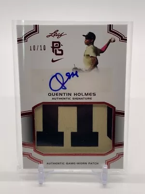 2016 Leaf Perfect Game QUENTIN HOLMES National Showcase Patch Auto PA-QHI 10/10 • $24.73