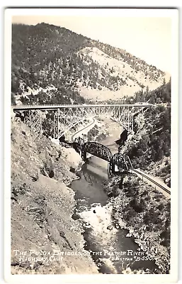 RPPC Pulga Bridges Feather River Highway CA Oroville 1930s Vintage Postcard • $8.99