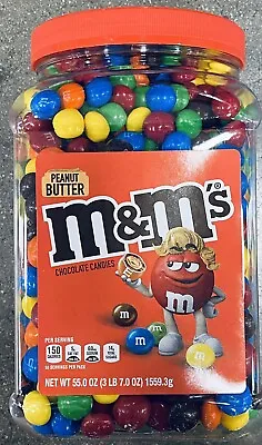 M&M Peanut Butter 55 Oz Chocolate Candy Bulk Tub Jar M&M's M&MS Candies - NO CA • $37.99