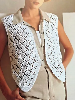 CROCHET PATTERN WOMENS LADIES WAISTCOAT DK PATTERN 30 - 44   CHEST  -  No 237A • £2.15