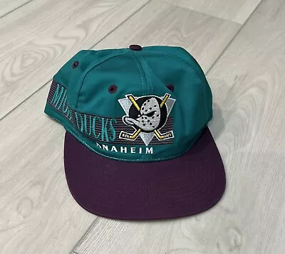 Vintage NHL Anaheim Ducks SnapBack Hat Mighty Ducks Retro By The Game • $29.99