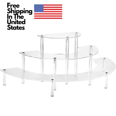 3 Tier Acrylic Half Moon Display Shelf Acrylic Display Stand Cupcake F Pops • $17.95