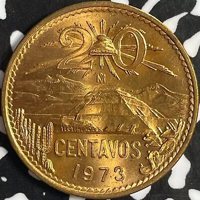 1973 Mexico 20 Centavos Lot#D8185 High Grade! Beautiful! • $5