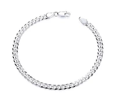 Sterling Silver 7.5  Curb Bracelet 4mm Solid 925 - Ladies Boys Girls • £10.95