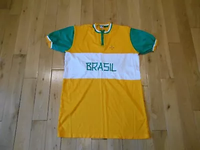 Vtg 70s 80s Stromboli BRASIL Shirt Adult Size 12 Large Soccer Jersey Kit Brazil • $29.74