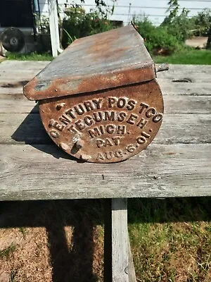 Solid Antique 1901 Century Post Co.  Mailbox Iron/steel Tecuseh Mi  • $175