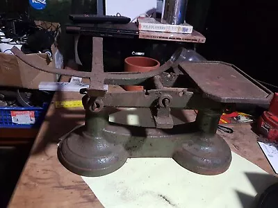 £0.01 • Buy Vintage Antique D&W Scales Cast Iron Retro Rusty Kitchen Weights England Prop UK