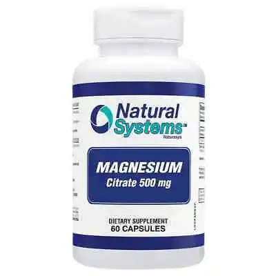 NATURAL SYSTEMS MAGNESIUM CITRATE 500 Mg  + VITAMIN B12 B6 - 60 CAPSULES • $10.95