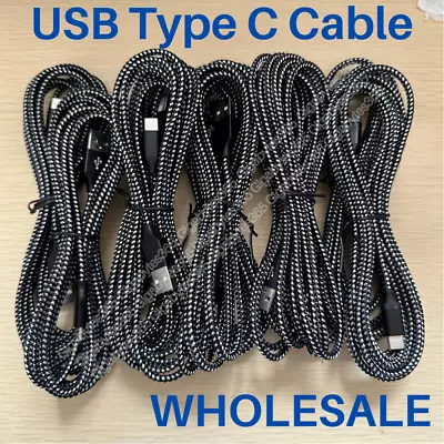 1-10 Pack Braided USB Type-C Fast Charging Data SYNC Charger Cable Cord 10FT Lot • $40.19