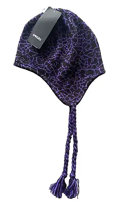 Oakley TC Flaps Beanie Hat Deep Violet Purple Black Crackle Ski One Size MSRP$35 • $11.99