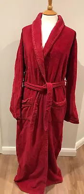 Long Tall Sally Full Length Heavy Toweling Dressing Gown - Red - Size M • £14