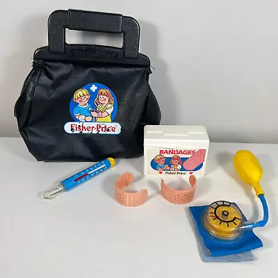 1987 Vintage Fisher Price Medical Kit Doctor Dr Nurse Bag Play Set - Used/Worn • $13.50