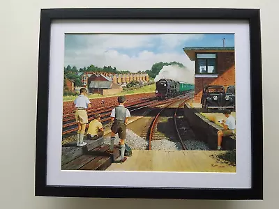 Malcolm Root Steam Train Print 'Notebooks At The Ready' Train Spotting  FRAMED • £25.95