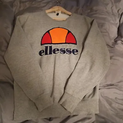 £12 • Buy Ellesse Sweatshirt Jumper Mens Medium Grey Crew Neck Sweater Pullover Spell Out