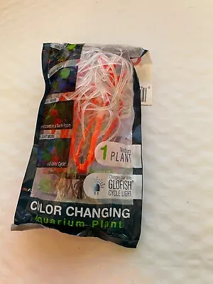 Tetra Glofish Glow Color Changing Plant 6-7 Inch Aquarium Ornament Glo Effect • £8.46
