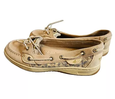 Sperry Top-Sider Angelfish Womens Size 7M Boat Shoes Loafers Leopard Print • $12.99