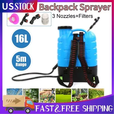 4 Gallon Electric Gardening Backpack Sprayer High Pressure Spray Tool 2 Nozzles • $72.97