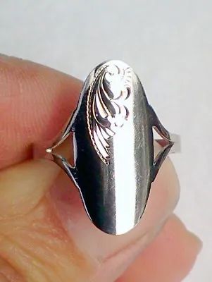 #49-New Sterling Silver 925 Signet Ring Size 7.75 Made In The Czech Republic • $20