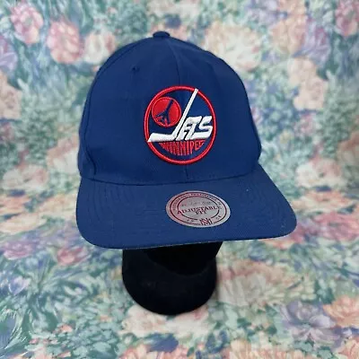 Sports Specialties Winnipeg Jets NHL Script Snapback Hat VTG Hockey Blue Vintage • $21.99