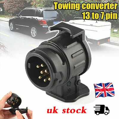 13 To 7 Pin Trailer Truck Electric Towing Converter Tow Bar Plug Adaptor Socket • £6.33