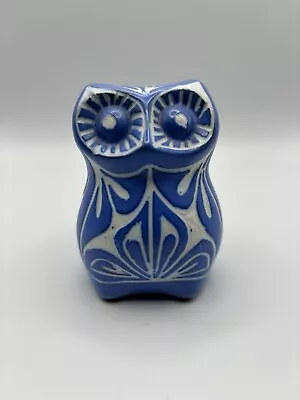 Vintage Pablo Zabal Pottery Blue And White Owl Figurine Signed From Chile • $8.99