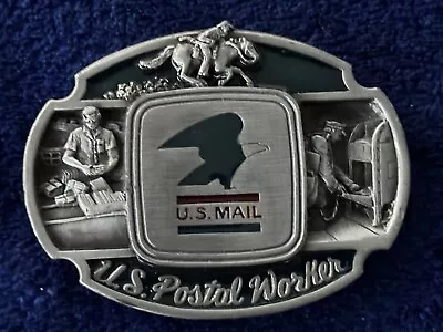 VTG 1980s US Postal Service Postal Worker Mail Carrier Metal Signed Belt Buckle • $79.95
