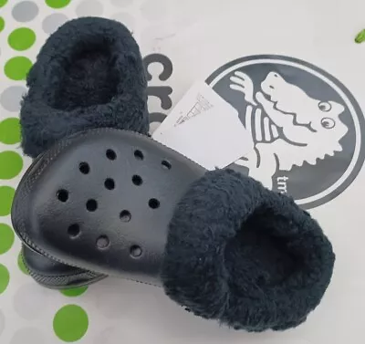 CROCS MAMMOTH BLITZEN POLAR KID BAYA CLOG SHOE~Black~Junior Men 1~Women 3~NWT • $24.95