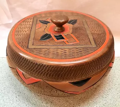 Vintage Wooden Trinket Box W/ Lid Japan Deco Design MCM • $26