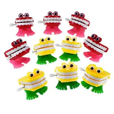 1X Plastic Wind-up Walking Babbling Chattering Teeth Toys With Eyes Gifts • £2.74