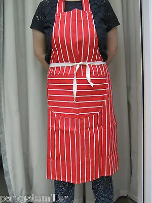 £5.89 • Buy Professional Chefs Striped Apron 3 Colours Cooks Cotton Kitchen Apron Gift