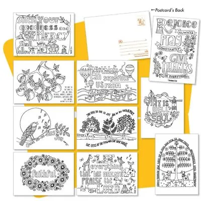 10 Images Of Joy Colouring Postcards • £3.94