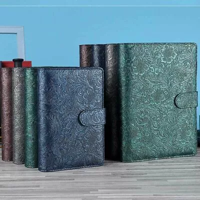 A5 A6 Notebook Cover Metal Color 6 Ring Binder PU Clip-on Notebook Leather Cover • $26.88