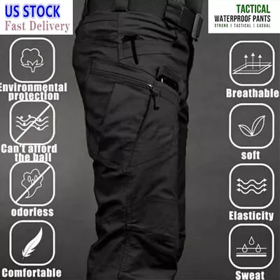 Tactical Cargo Pants Mens Work Combat Outdoor Waterproof Trousers Hiking Pants • $26.59