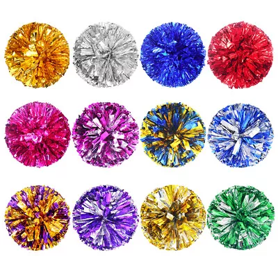 1Pc Plastic Double Hole Handle Cheerleader Pom Poms Metallic Streamer Club Sport • $19.34