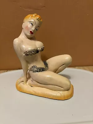 Rare Chalkware Sexy Redhead From 1940's-50's  - Colorful Carnival Prize- Pin Up • $120