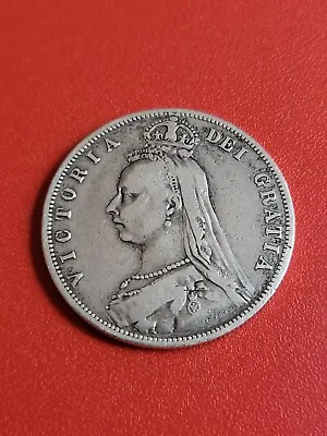 £15 • Buy 1887. Queen Victoria .925  Silver Half Crown.