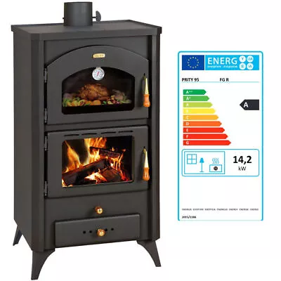 Cooking Wood Burning Stove With Oven Solid Fuel Cooker 14 Kw Heating Prity FG R • £579