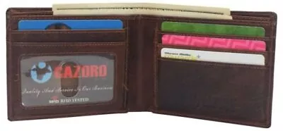 Real Leather Mens Slim Bifold Wallet RFID Blocking Front Pocket Wallets For Men • $19.99
