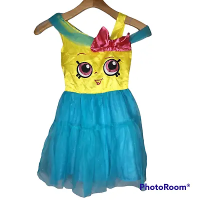 $12.99 • Buy Shopkins Cupcake Queen Halloween Costume Play Dress Girls M 8-10 Yellow Blue