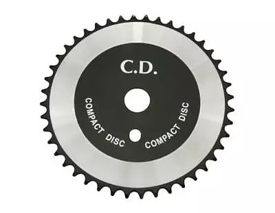 Vintage Lowrider 44 Teeth Steel Chainring Compact Disc 1/2 X 1/8 In Chrome/black • $15.94