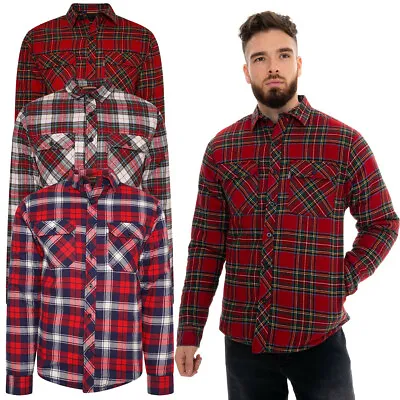 Mens Quilted Shirt Lined Lumberjack Fleece Flannel Padded Worm Heavy Work Top • £12.96