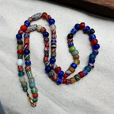 Vintage African And Venetian Style Beads Necklace #MX-5 • $50